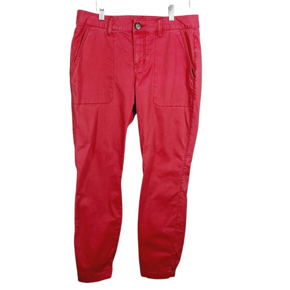 Cabi, Hutton, Nantucket Red Ankle Jogger Pants, Size 8, Classic, 98% Cotton - Picture 1 of 16